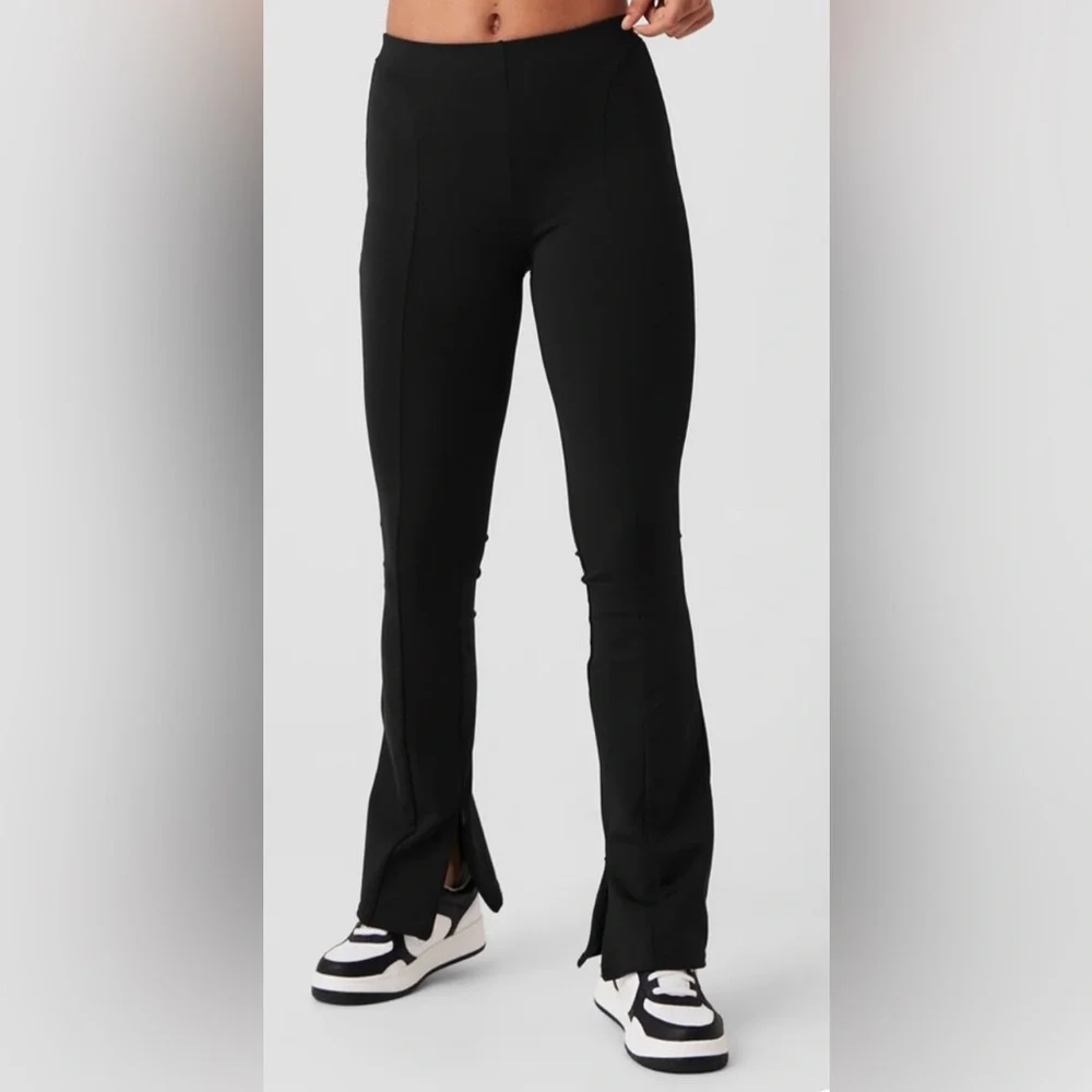 New Alo Yoga High Waist Zip It Flare Legging In Black Size Small New